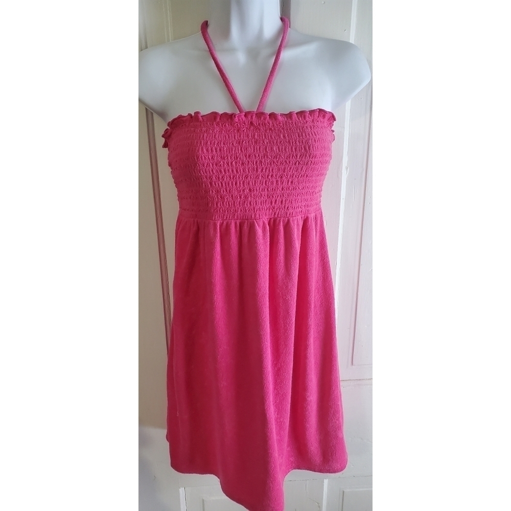 wild fable Hot Pink Smocked Halter Mini Dress